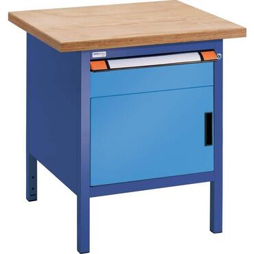 Compact workbench, W1000xD700xH845 mm, with 1 door and 1 drawer, type TM CLASSIC